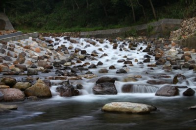 粗石斜曲面魚道